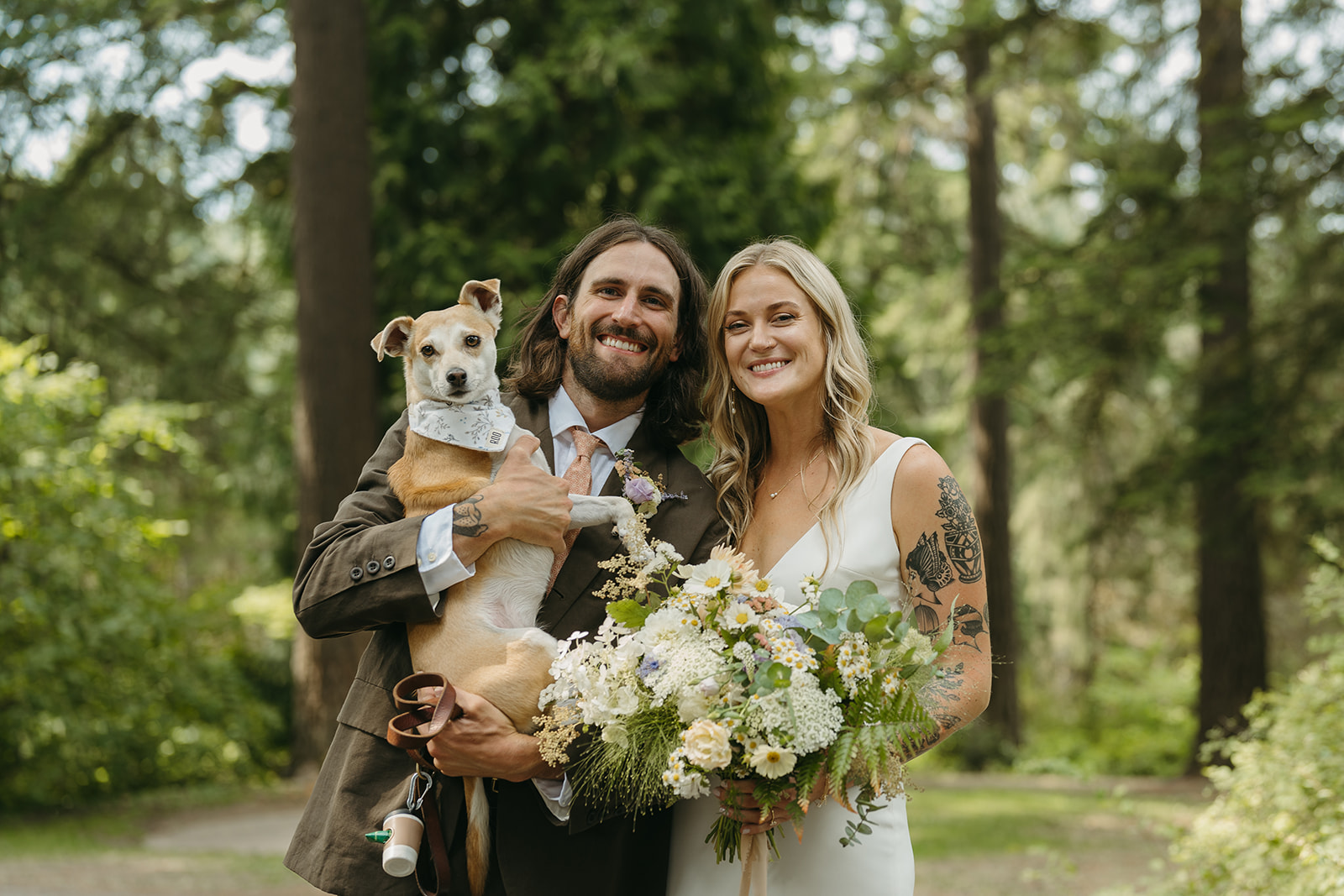 Wedding portraits at Hoyt Arboretum, Portland. 