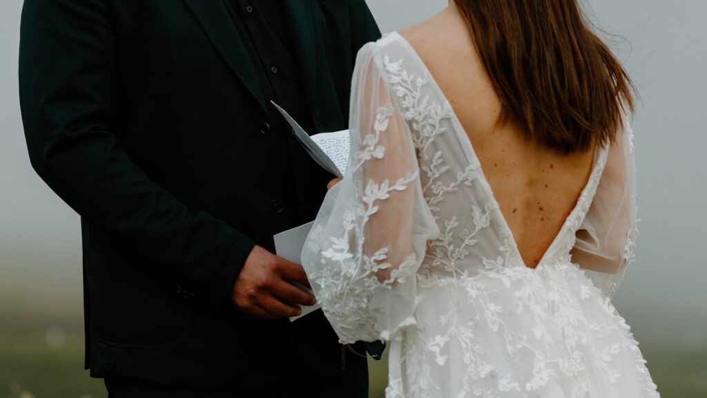 A couple exchanges vows during their Italian Dolomites elopement.