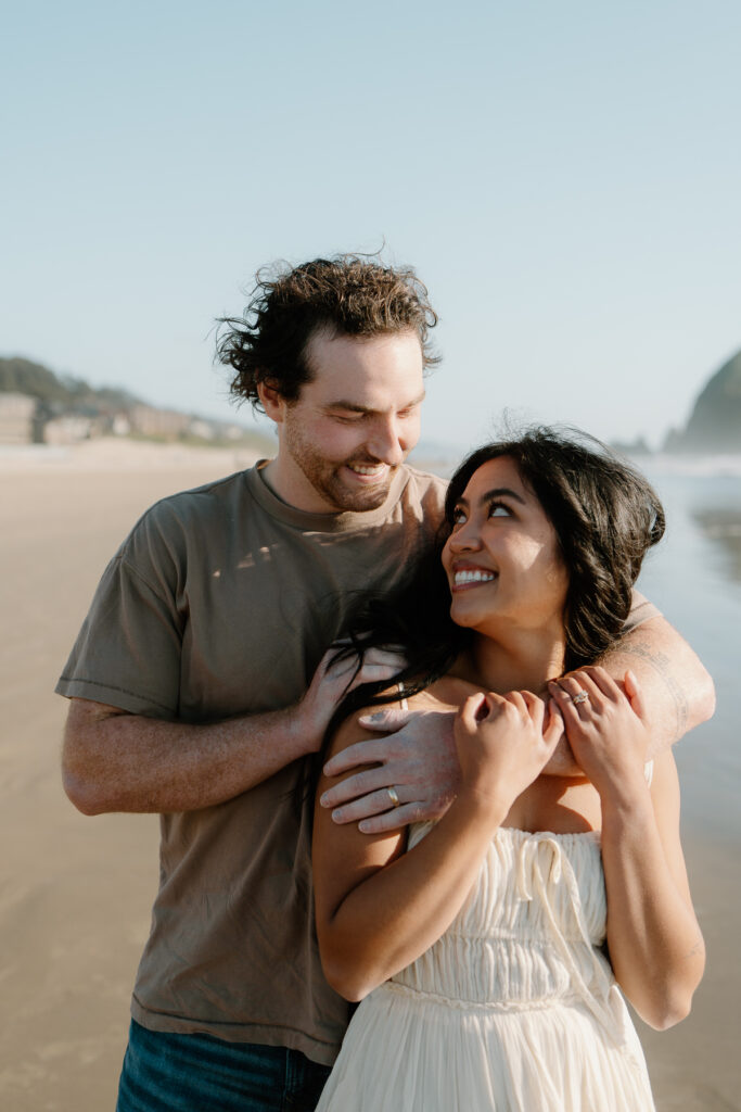 Haystack rock engagement photos