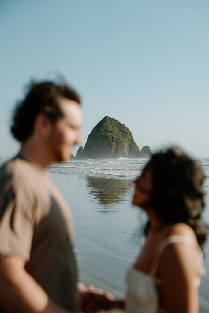 Haystack rock engagement photos