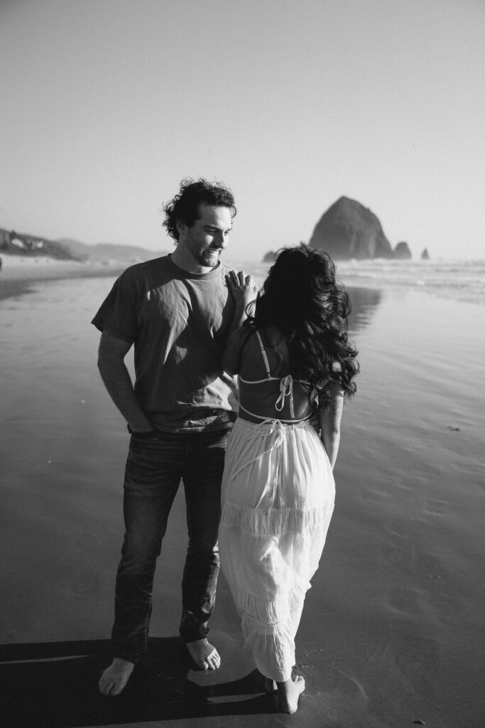 Haystack rock engagement photos