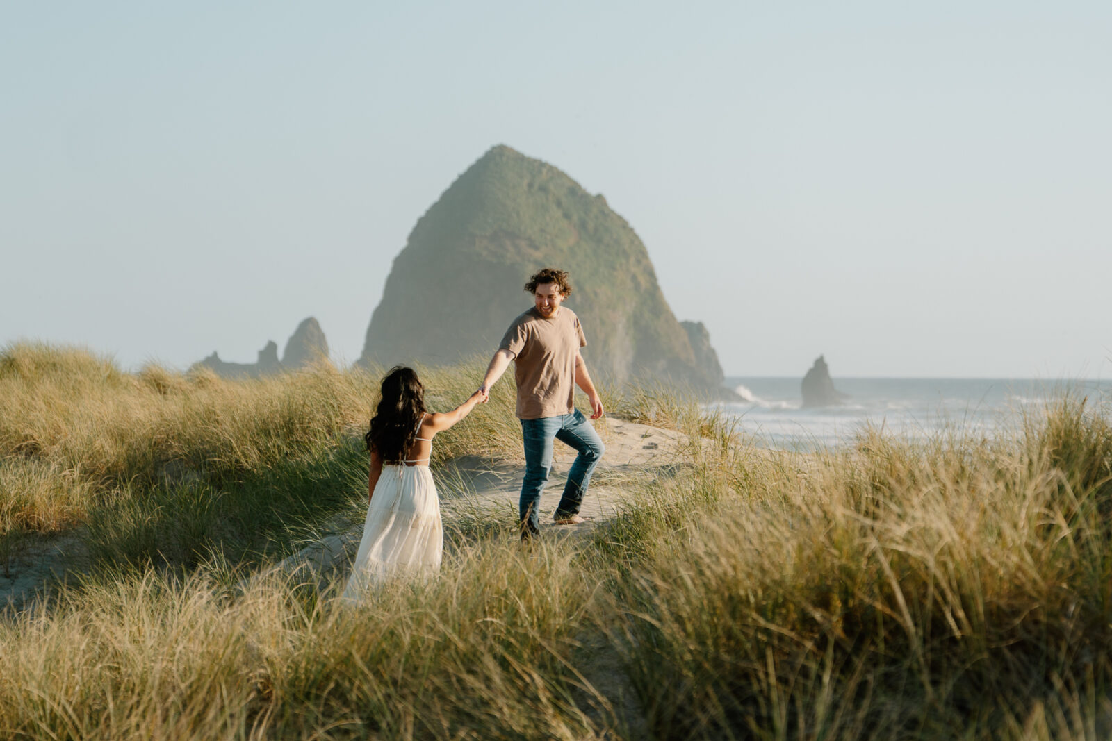 Haystack rock engagement photos