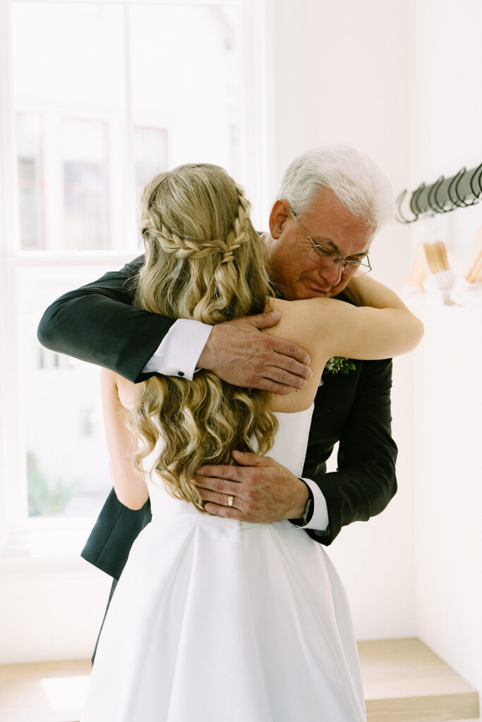 A quiet moment before the ceremony at this San Juan Island wedding — the kind that doesn't need any staging.