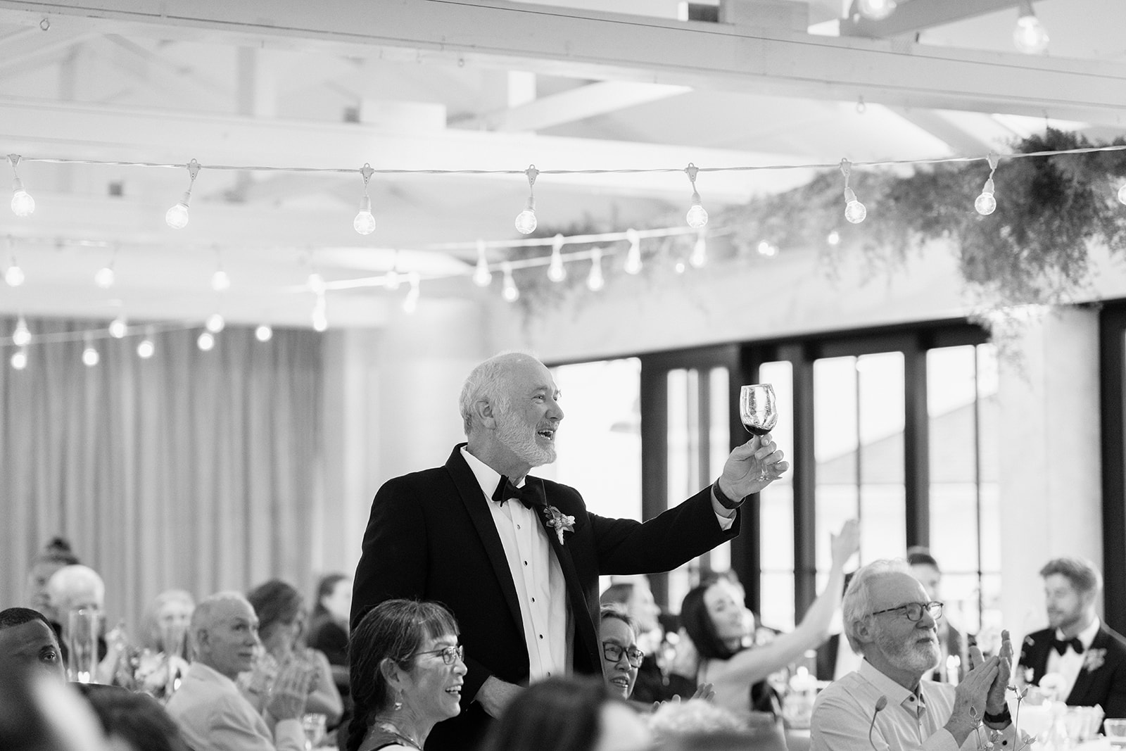 Toasts at this Roche Harbor Resort wedding. Friends and family lined up to speak — and there were a lot of tears.